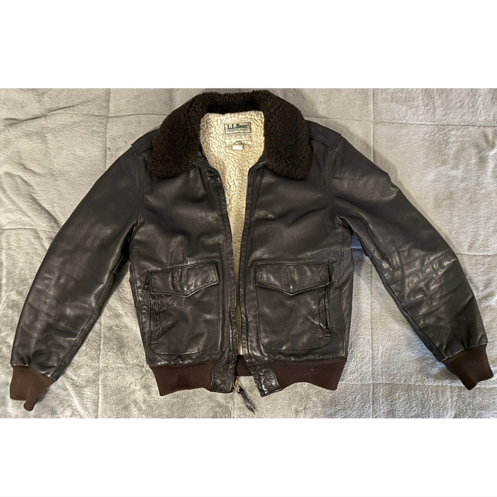 LL Bean G-1 Flight Leather Bomber Jacket Size 40